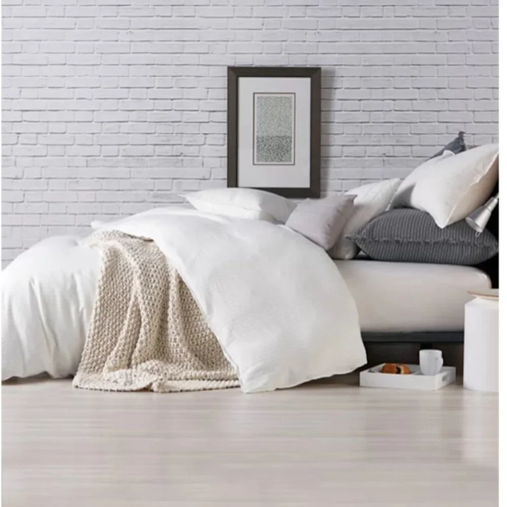DKNY Donna Karan Pure Comfy FULL / QUEEN Duvet **Cover ONLY** NO SHAMS White